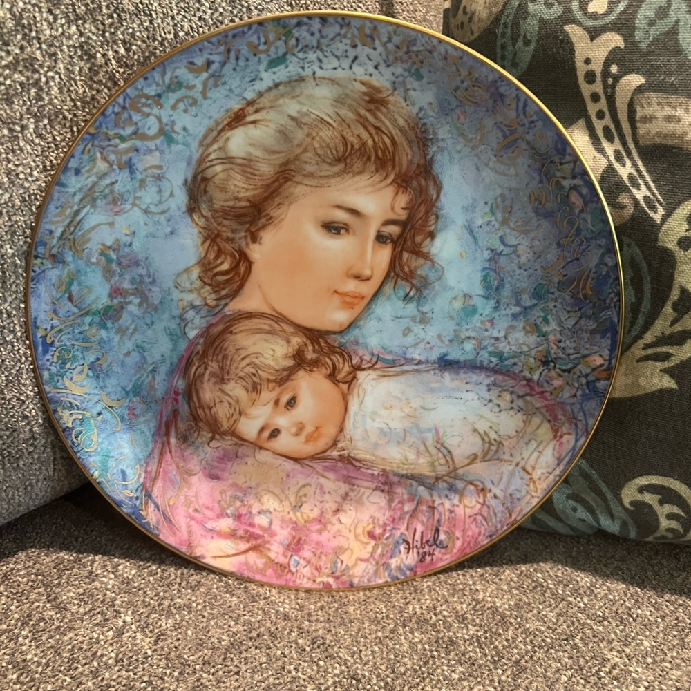 Edna Hibel Mother’s Day plate 1984 and 1985